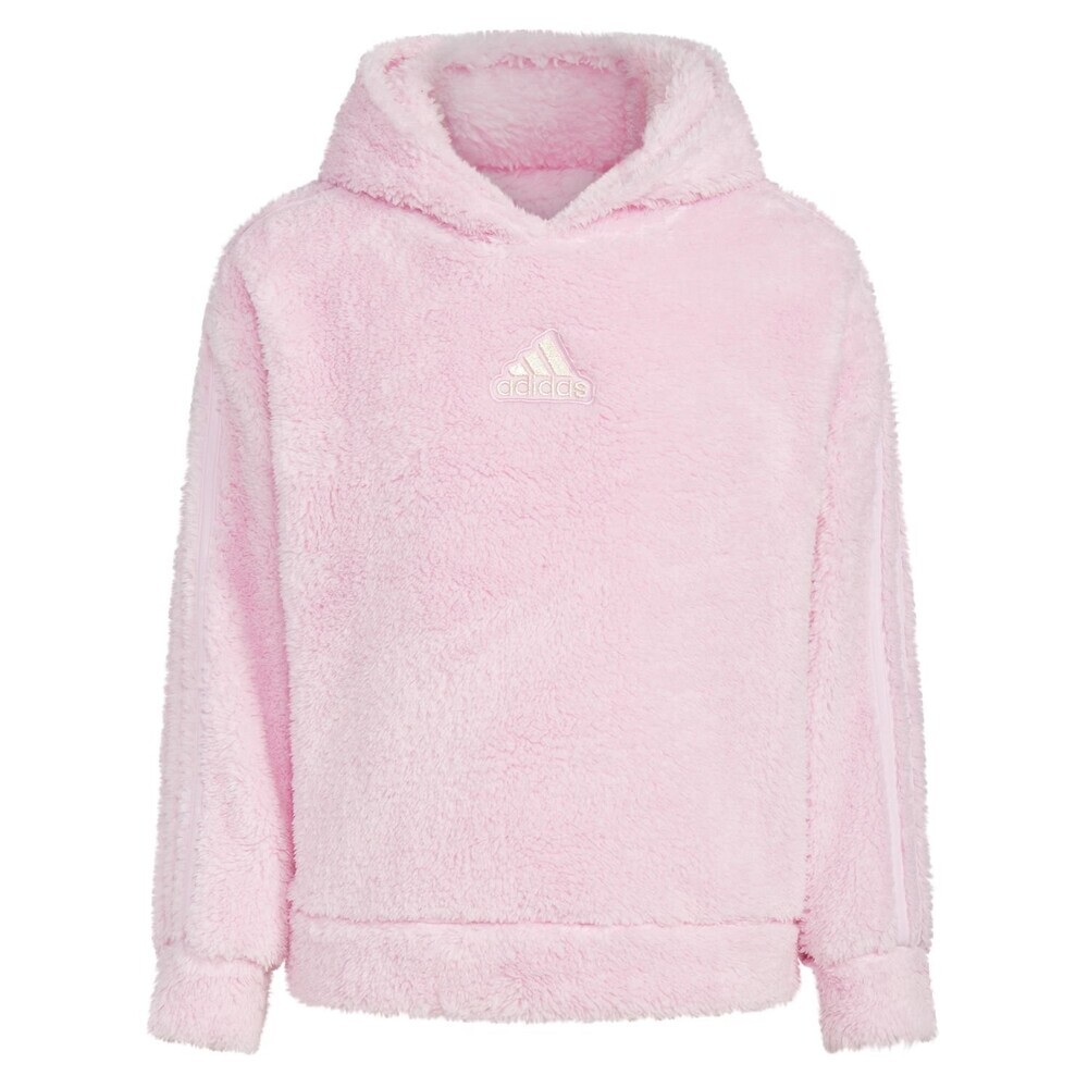 Adidas Cozy Hoodie Girls Large Orchid Fusion Sherpa Fleece Long Sleeve RED426